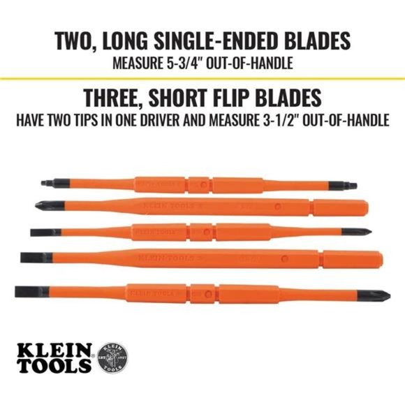 Insulated Screwdriver, 8-in-1 Screwdriver Set with Interchangeable Blades - Picture 4 of 6